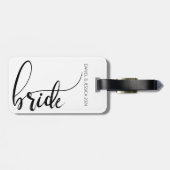 Bruid Script Elegante Minimalistische Namen Bagage Bagagelabel (Achterkant horizontaal)