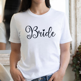 Bruid Script Hart Wit Bachelorette T-shirt