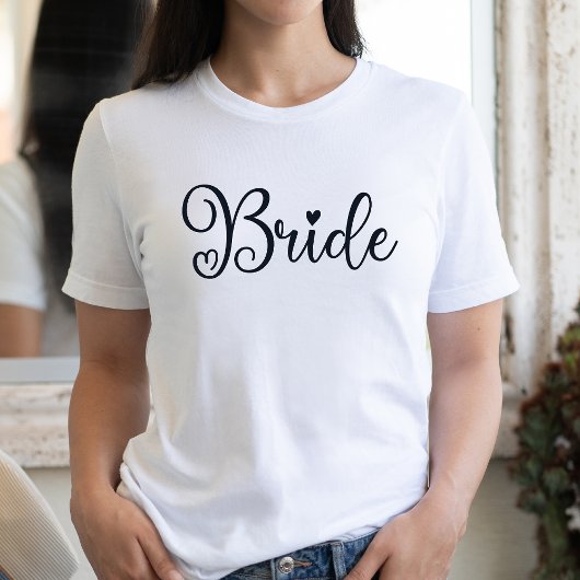  Bruid Script Hart Wit Bachelorette  T-shirt