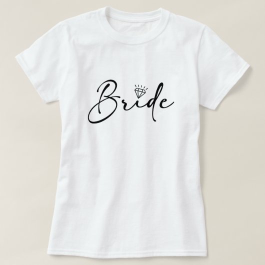 Bruid Script Trouw Diamant T-shirt (Design voorkant)
