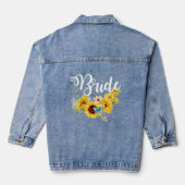 Bruid script zonnebloemen bruids- denim jacket (Achterkant)