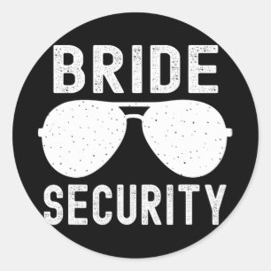 Bruid Security Grappig Huwelijk Bachelorette Party Ronde Sticker