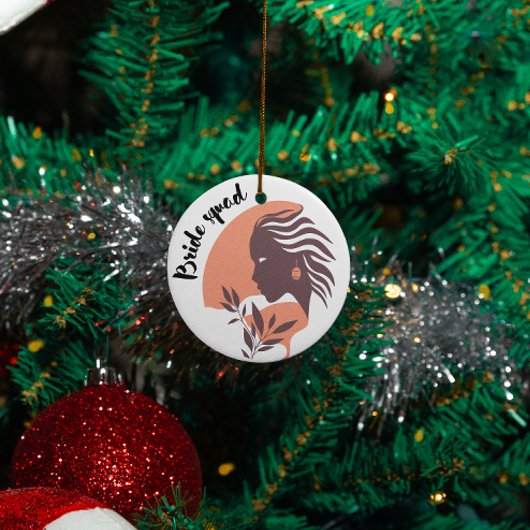 Bruid selectie, vrijgezelle bruidsmeisje bordeaux keramisch ornament