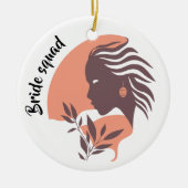 Bruid selectie, vrijgezelle bruidsmeisje bordeaux keramisch ornament (Voorkant)