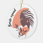 Bruid selectie, vrijgezelle bruidsmeisje bordeaux keramisch ornament (Links)