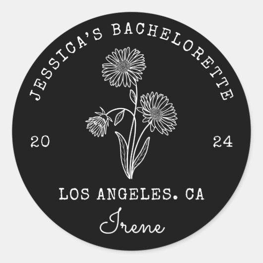 Bruid September Aster Geboortemaand Bloem Ronde Sticker (Voorkant)