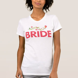 Bruid Shirten met mooie roze bloemen T-shirt