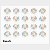 Bruid Silhouet Bloem Bruiloft Feest Dank Je Cl Ronde Sticker (Vel)