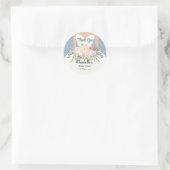 Bruid Silhouet Bloem Bruiloft Feest Dank Je Cl Ronde Sticker (Tas)