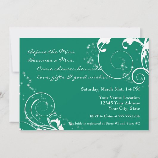 bruid silhouet trouwjurk sluier bruids uitnodiging (Achterkant)