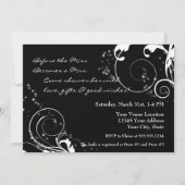 bruid silhouet trouwjurk sluier bruids uitnodiging (Achterkant)