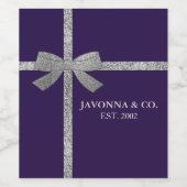 BRUID Silveren Bruiloft Baby Verjaardag Feestelijk Wijn Etiket (Enkel label)