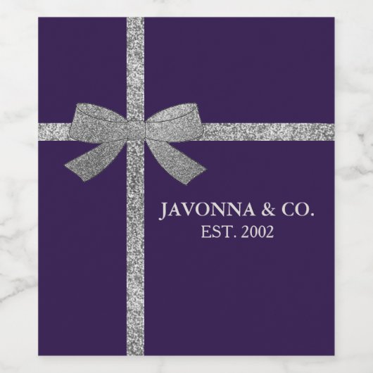 BRUID Silveren Bruiloft Verjaardag Feestelijke Par Wijn Etiket (Enkel label)