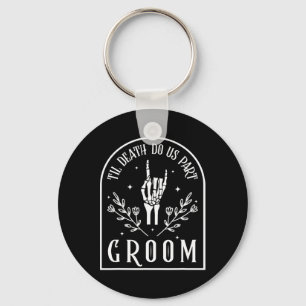 Bruid Skelet Gotische Halloween Verloving Huwelijk Sleutelhanger