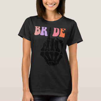 Bruid Skelet Hand Retro Halloween Bachelorette P T-shirt