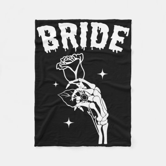 Bruid Skeleton Hand Wedding Halloween Paren Match Fleece Deken (Voorkant)