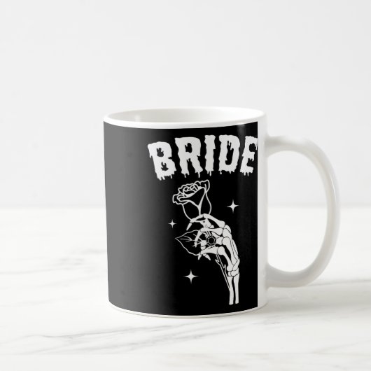 Bruid Skeleton Hand Wedding Halloween Paren Match Koffiemok (Rechts)
