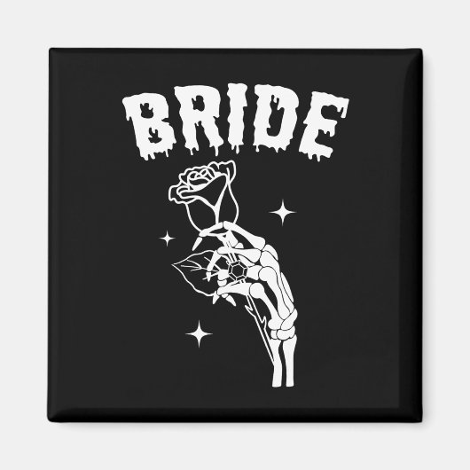 Bruid Skeleton Hand Wedding Halloween Paren Match Magneet (Voorkant)