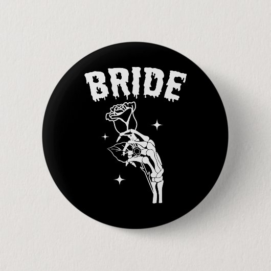 Bruid Skeleton Hand Wedding Halloween Paren Match Ronde Button 5,7 Cm (Voorkant)