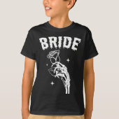 Bruid Skeleton Hand Wedding Halloween Paren Match T-shirt (Voorkant)