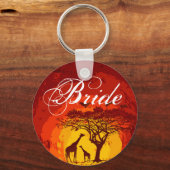 Bruid Sleutelhanger African Safari Giraffe Sunse (Voorkant)