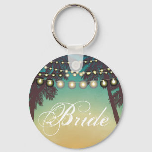 Bruid Sleutelhanger Beach Sunset Palm Trees String