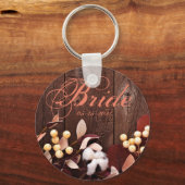 Bruid Sleutelhanger Cotton Branch op Dark Wood Ste (Voorkant)