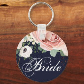 Bruid Sleutelhanger Geometric Garden Roos Navy Blu (Voorkant)