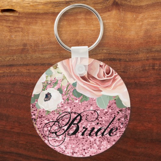 Bruid Sleutelhanger Geometrische Tuin Roos Gouden  (Voorkant)