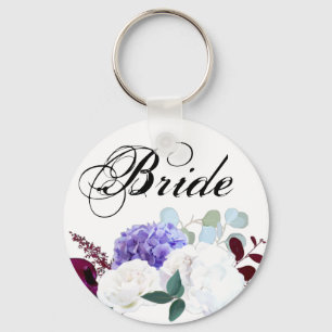 Bruid Sleutelhanger Lavendel Hibiscus op Wit