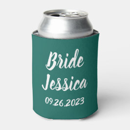 Bruid Smaragdgroene Elegante Script Gift Bruilofte Blikjeskoeler