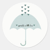 BRUID Sprinkle Love Turquoise Blauwe Tiara Feest Ronde Sticker (Voorkant)