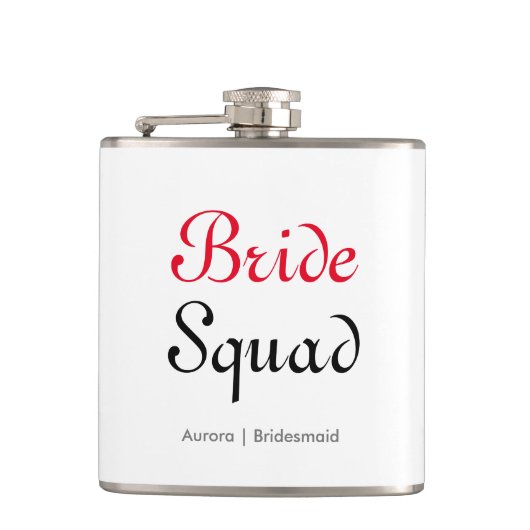 Bruid Squad Bachelorette Bruidsmeisje Gepersonalis Heupfles (Voorkant)