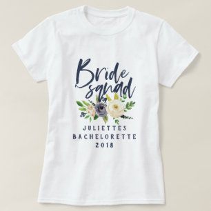 Bruid Squad Bloemen waterverf T-shirt