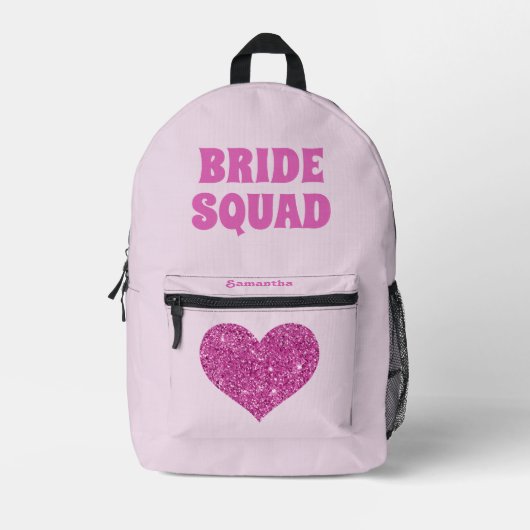 bruid squad bruidsmeisje roze bedrukte rugzak (Voorkant)