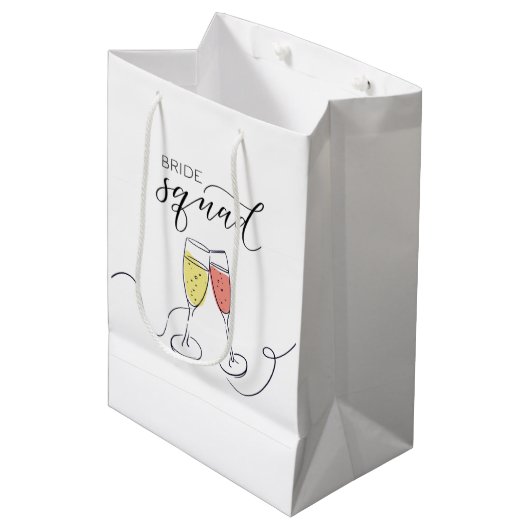 Bruid Squad Champagne Toast Gift Bag Medium Cadeauzakje (Voorkant Gekanteld)
