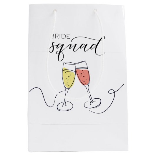 Bruid Squad Champagne Toast Gift Bag Medium Cadeauzakje (Voorkant)