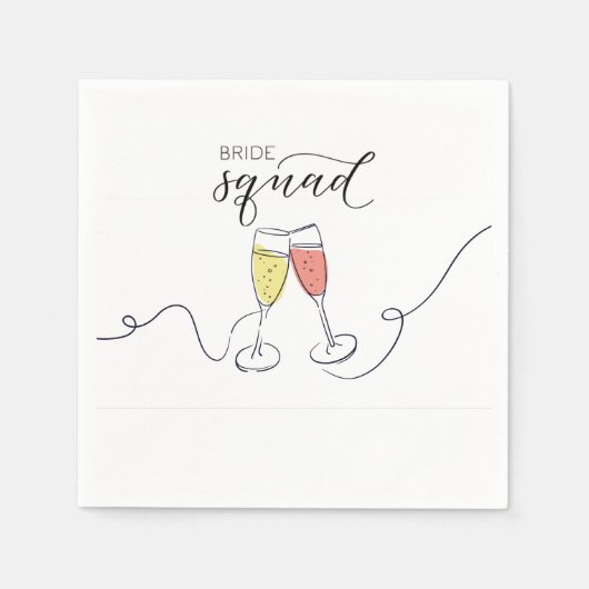 Bruid Squad Champagne Toast Servetten (Voorkant)