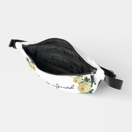 Bruid Squad Geel Bloemen Goud Glitter Geo Heuptasje (Open)