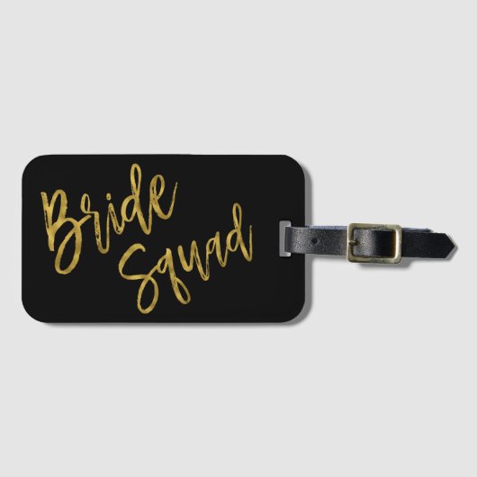 Bruid Squad Goud Folie Bagage Label (Voorkant (horizontaal))
