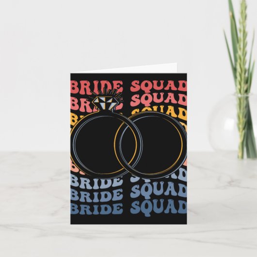 Bruid Squad Groovy Bruidsfeest Bruidsmeisje Kaart (Voorkant)