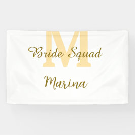 Bruid squad initiaal gouden bruidsdouche eenvoudig spandoek