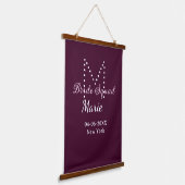 Bruid squad naam monogram bruidsmeisje mauve hangend wandkleed (Gebogen)