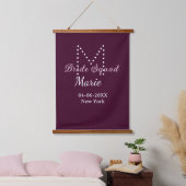 Bruid squad naam monogram bruidsmeisje mauve hangend wandkleed (Slaapkamer)