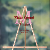 Bruid squad naam toevoegen monogram bruidsmeisje r acryl bord (Neutraal)