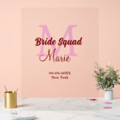 Bruid squad naam toevoegen monogram bruidsmeisje r acryl bord (Huwelijk)