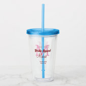 Bruid squad naam toevoegen monogram bruidsmeisje r acryl drinkbeker (Voorkant)