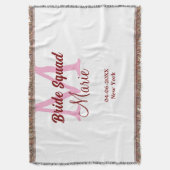 Bruid squad naam toevoegen monogram bruidsmeisje r deken (Voorkant Verticaal)