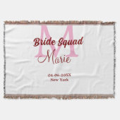 Bruid squad naam toevoegen monogram bruidsmeisje r deken (Voorkant)