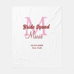 Bruid squad naam toevoegen monogram bruidsmeisje r fleece deken